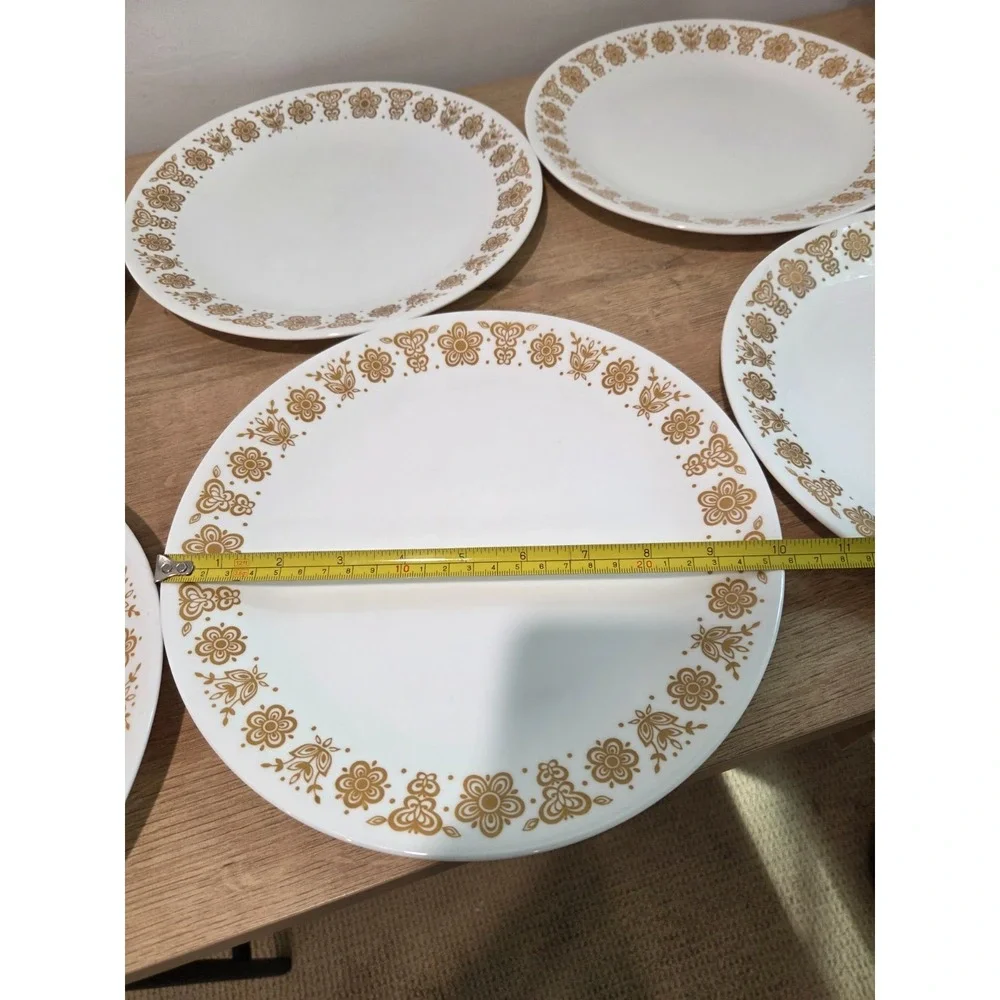 Vintage Corelle Golden Butterfly Set 6 Dinner Plates 8''